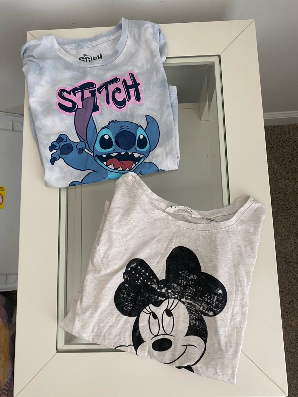 Disney Graphic Tees -Stitch & Minnie Mouse Blue, Pink & Black